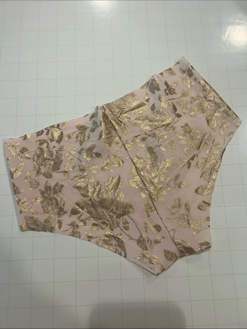 Victoria's Secret Light Pink and Gold Foil Hipster panties laser cut S